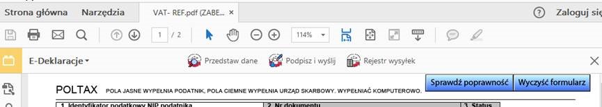 Umiejscowienie odwołania "Podpisz i wyślij" w dokumencie.